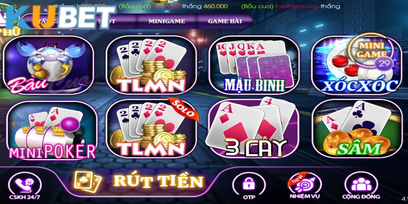 Lựa chọn game bài ăn tiền thật hay nhất tại Kubet